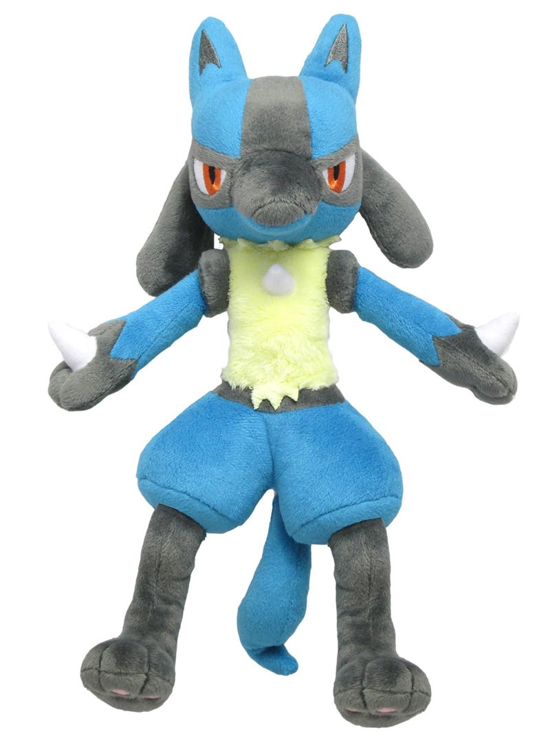 Sanei Pokemon All Star Series Lucario Stuffed Plush  12""  Black  Blue (PP12) - Image 2